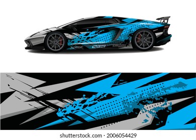 sport car decal wrap design vector