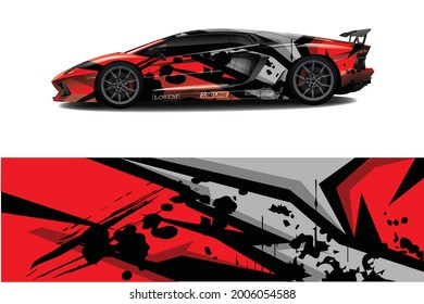 sport car decal wrap design vector