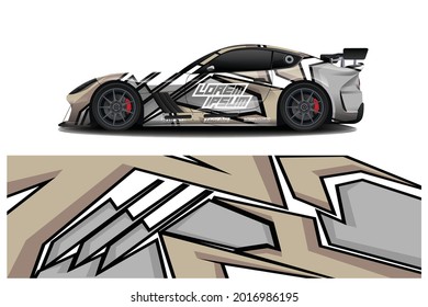 sport car decal wrap design vector