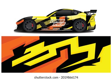 sport car decal wrap design vector