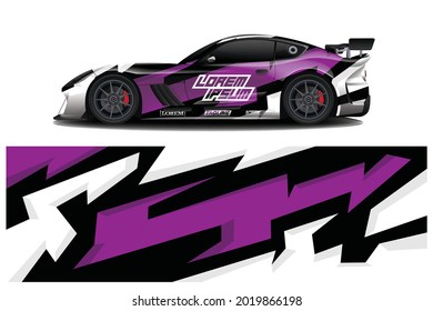 sport car decal wrap design vector