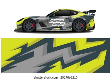 sport car decal wrap design vector