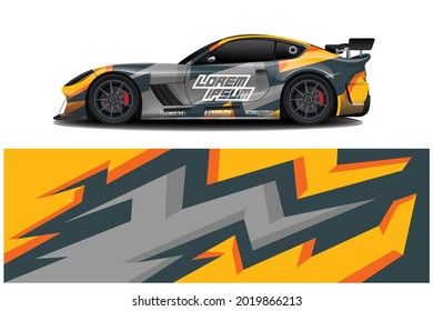 sport car decal wrap design vector