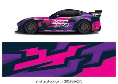sport car decal wrap design vector
