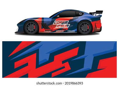 sport car decal wrap design vector