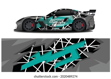 sport car decal wrap design vector