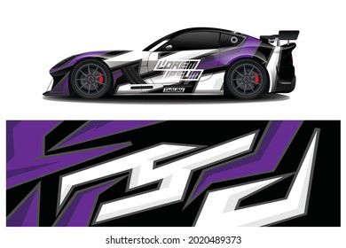 sport car decal wrap design vector
