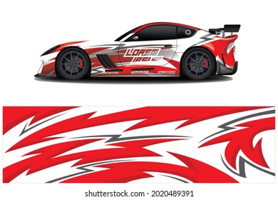 sport car decal wrap design vector