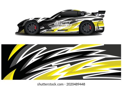 sport car decal wrap design vector