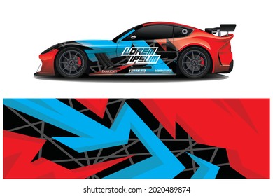sport car decal wrap design vector