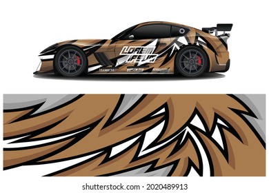 sport car decal wrap design vector