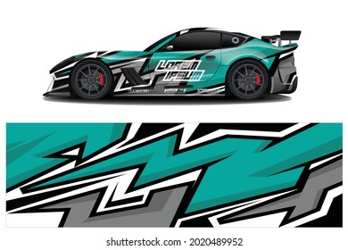 sport car decal wrap design vector