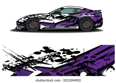 sport car decal wrap design vector
