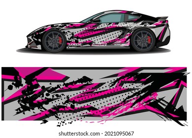 sport car decal wrap design vector