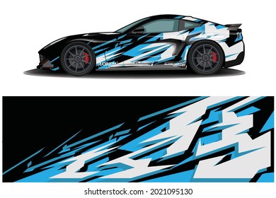 sport car decal wrap design vector