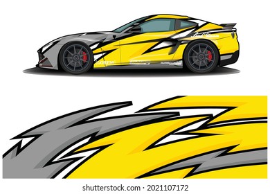 sport car decal wrap design vector