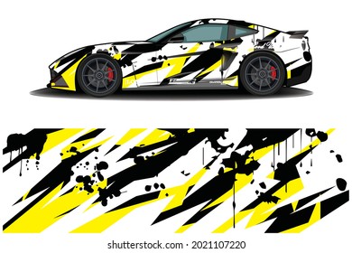 sport car decal wrap design vector
