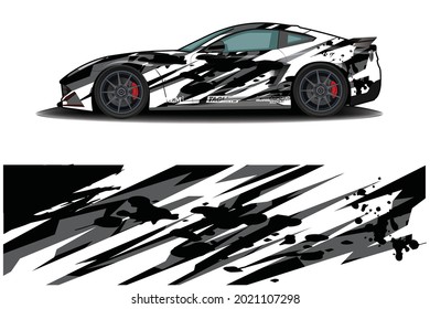 sport car decal wrap design vector