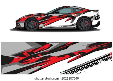 sport car decal wrap design vector