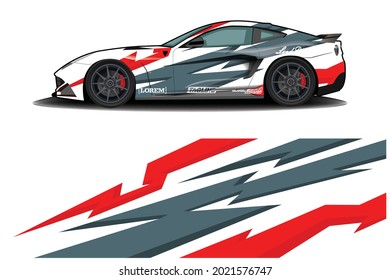 sport car decal wrap design vector