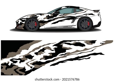 sport car decal wrap design vector
