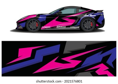 sport car decal wrap design vector