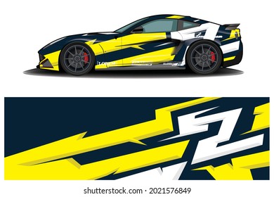sport car decal wrap design vector