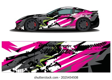 sport car decal wrap design vector