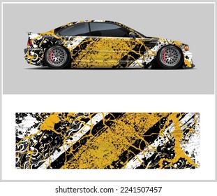 sport car decal wrap design vector