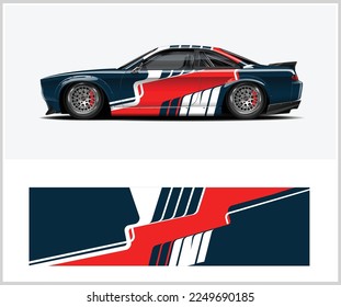 sport car decal wrap design vector