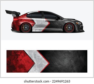 sport car decal wrap design vector