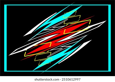 Sport Car decal wrap design vector. Graphic abstract stripe racing background kit designs for vehicle, race car, rally, adventure and livery