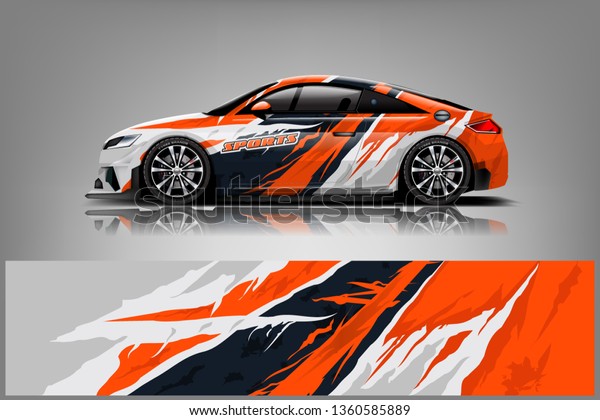 Sport Car decal wrap\
design vector. Graphic abstract stripe racing background kit\
designs for vehicle, race car, rally, adventure and livery. eps 10\
ready  - Vector dekal