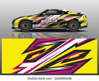 Sport car decal wrap illustration