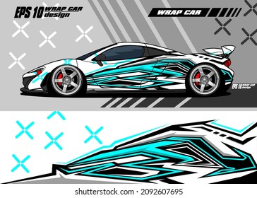 Sport car decal wrap illustration Premium Vector