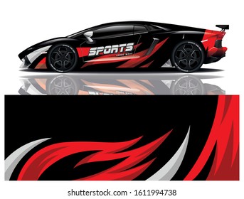 Sport Car Decal Wrap Vector Design 