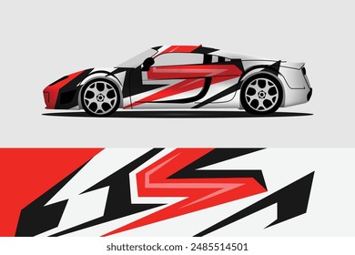 Sport car decal wrap vehicle sticker design illustration