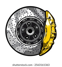 SPORT CAR DISC BRAKE ILLUSTRATOR VECTOR DESIGN