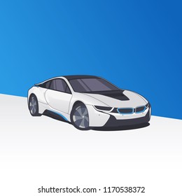 Sport Car. EPS 10. Editable Vector.