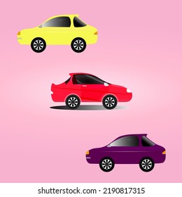 Sport car fast speed vehicle transport rally sedan automotive performance graphic design vector illustration