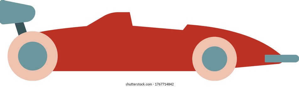 Sport car flat illustration. Kids transport decoration series.