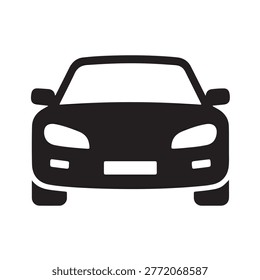 Sport Car Front View Icon Black Silhouette Fast Vehicle Vector