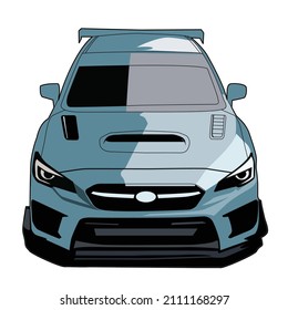 ilustración de la vista frontal del coche deportivo