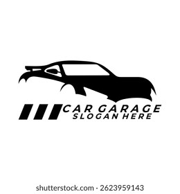 Sport car garage logo design icon vector