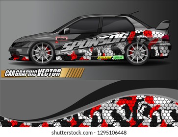 sport car graphic background vector. abstract race style livery design for vehicle vinyl sticker wrap 