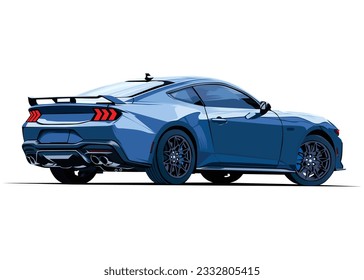 Sport Car Gray Cartoon Vector Illustration With Transparent Background