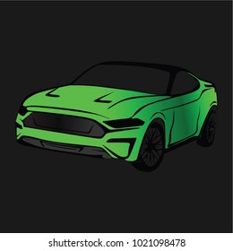 sport car , green sport car, vector