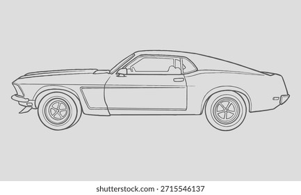 Sport car hand drawn vector illustration
