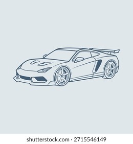 Sport car hand drawn vector illustration