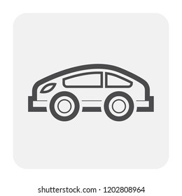 Sport car icon, black and outline.